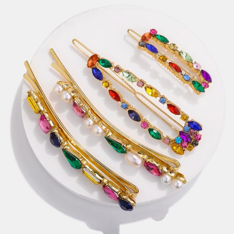 Multicolor Crystal Design Women Hair Clip