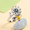 Fresh Style Flower Shaped Women Crystal Ring