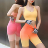 Women Fashion Sexy Gradient Color Tight Sport High Waist Yoga Shorts