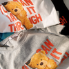 Kids Casual Round Neck Short Sleeve Cartoon Bear Letter Pattern Loose T-Shirt