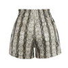 Women Snake Print High Waist Casual PU Shorts