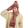 Women Men Winter Casual Acrylic Knitted Wool Hat Scarf Gloves Three-Piece Set