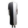 Black White Color Blocking Short-Sleeved Plus Size Fashion Pullover Loose Dress