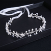 Women Rhinestone Flower Decoration Ribbon Hairband