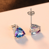 Women'S Fashion Sparkling Rainbow Stone Colorblock Sterling Silver Earrings