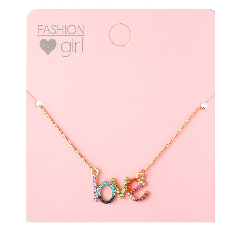 Children Kids Toddlers Rainbow Letter Love Necklace