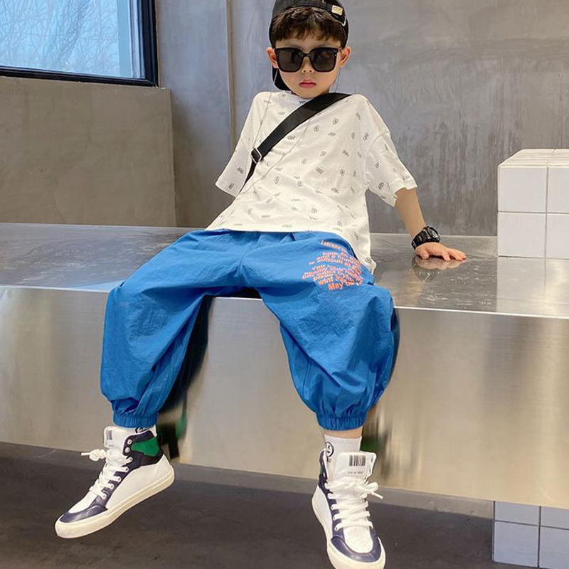 Boys Fashion Letter Printed Casual Pants