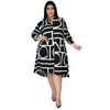 Women Plus Size Fashion Digital Printing Dress