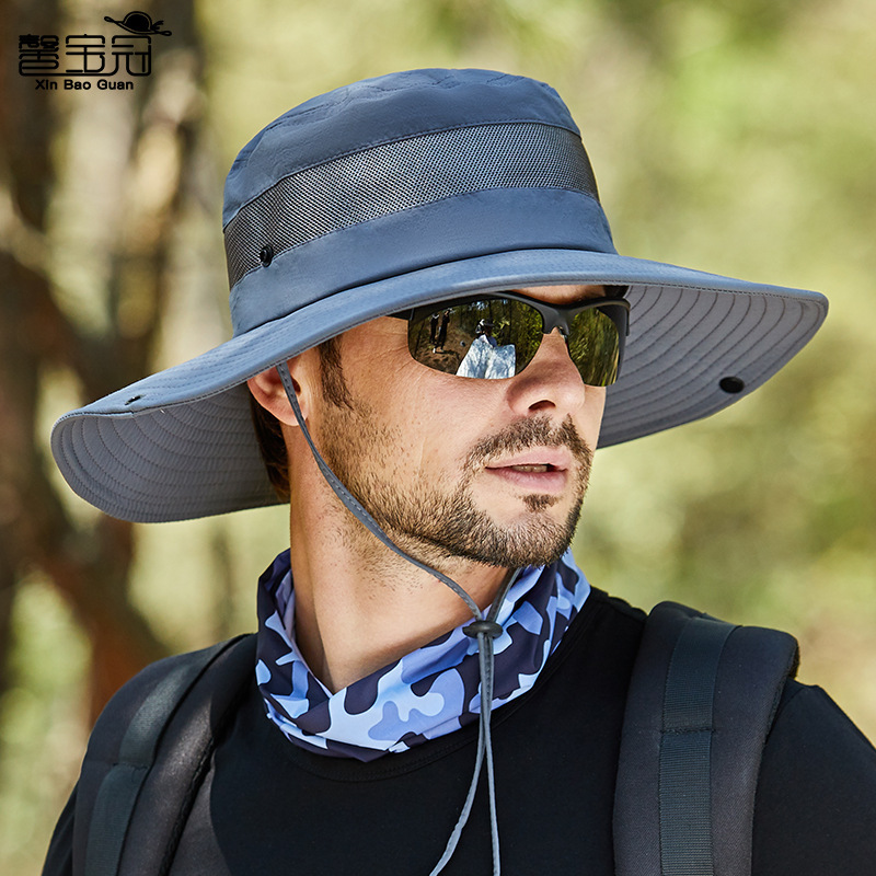 Men Fashion Outdoor Big Brim Breathable Mesh Sunscreen Sun Hat