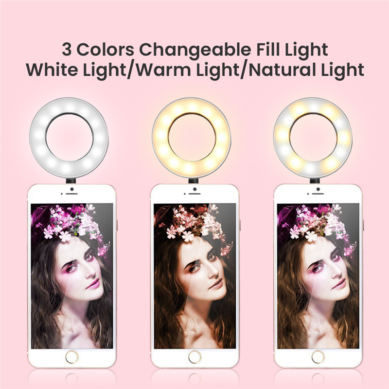 Mobile Phone Holder Clip Pattern Live Streaming Double LED Light