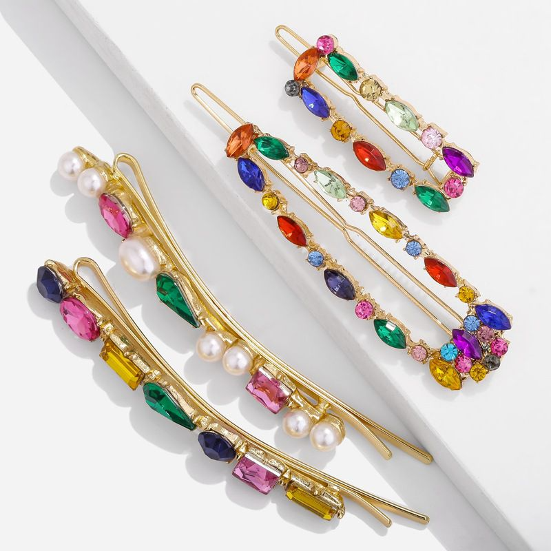 Multicolor Crystal Design Women Hair Clip