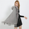 Fashion Solid Color Women Winter Warm Fur Collar Shawl