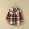 Children Kids Toddlers Girls Boys Plaid Print Long Sleeves Shirts