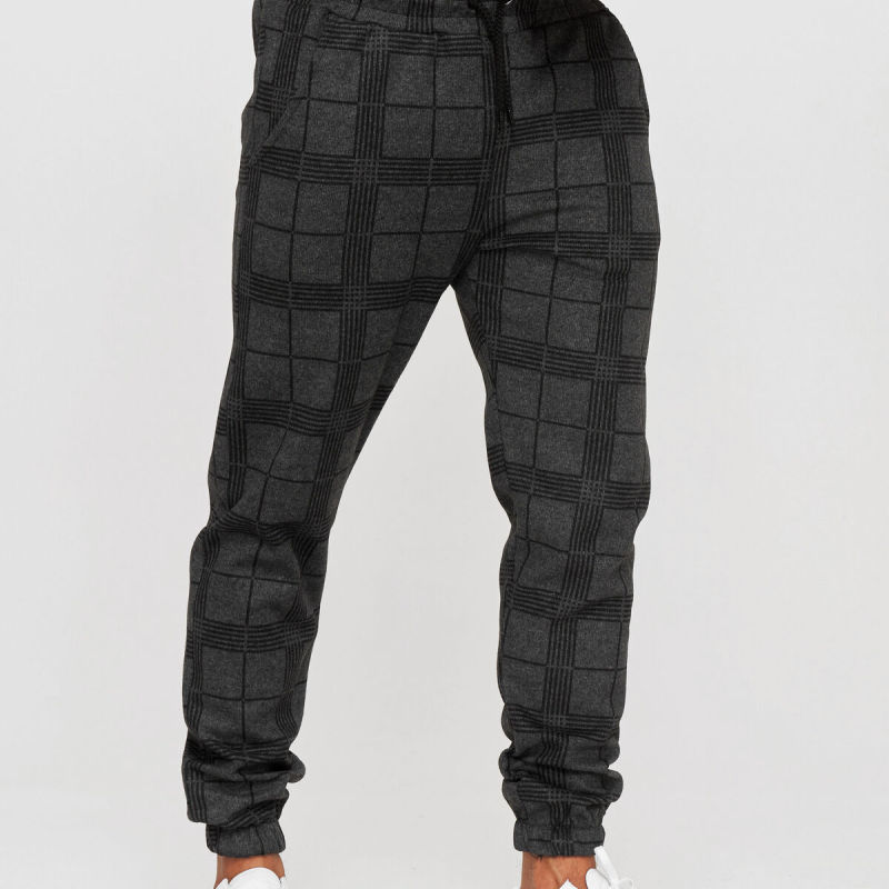 Men'S Casual Plaid 3d Digital Printing Fitness Trousers