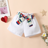 Toddlers Newborn Baby Fashion Girls Stripe Shoulder Top And Shorts 2pcs Set