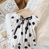 Children Kids Toddlers Girls Short Sleeve Polka Dot Print Princess Dress