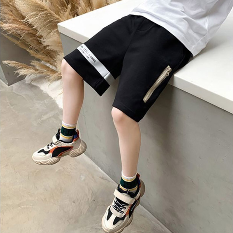 Kids Boys Casual Letter Elastic Waist Loose Basic Shorts