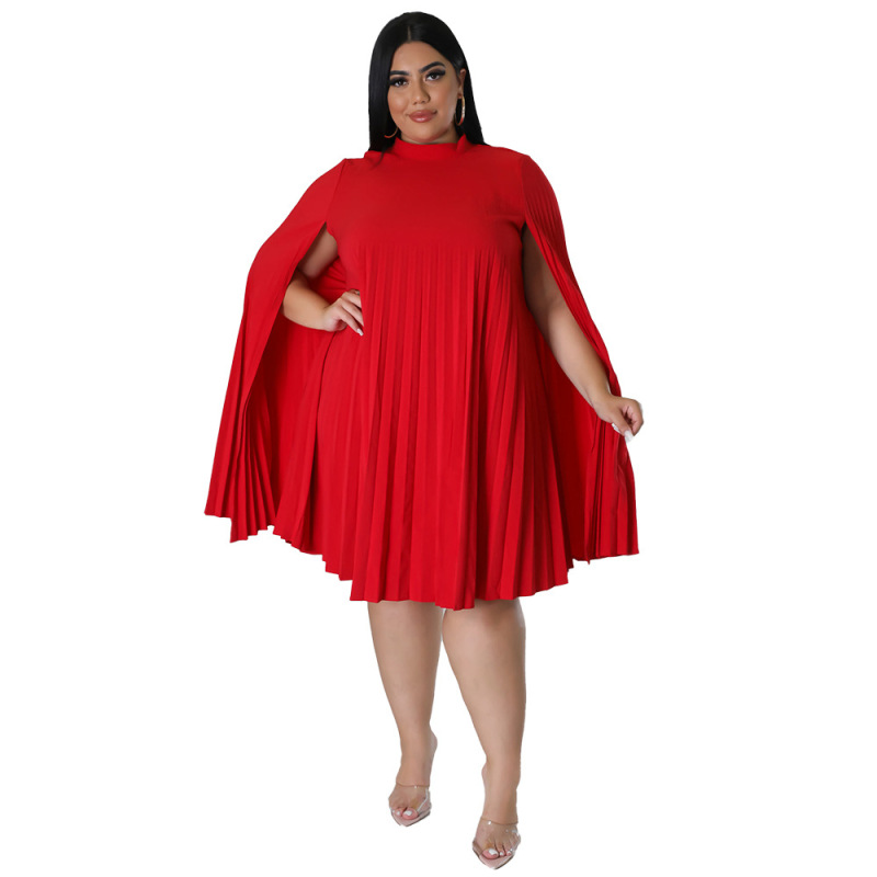 Plus Size Loose Casual Pleated Dress