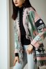 Women Fashion Printed Jacquard Knitted Cardigan