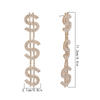 Creative Dollar Chain Design Full Rhinestone Dangle Earrings