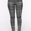 Women Casual Plaid Pattern High Waist Skinny Pants