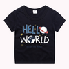 Boys Basic Round Neck Short Sleeve Cartoon Star Letter Pattern T-Shirt