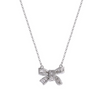 Women Fashion Simple Copper Diamond Zircon Bow Necklace