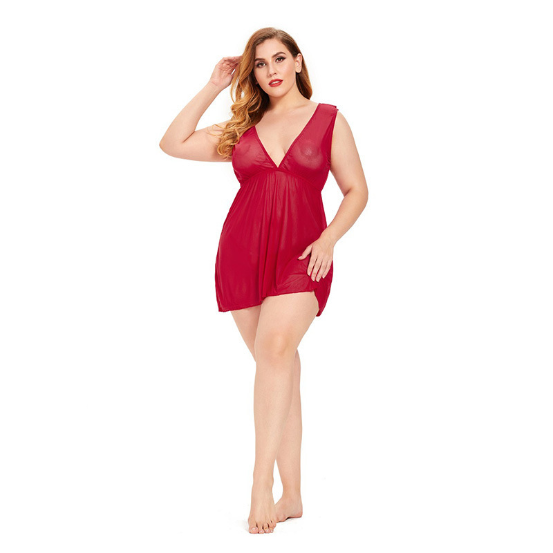 Women Plus Size Lingerie Sexy Lace Nightdress Sleepwear