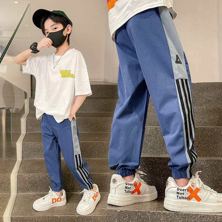 Kids Toddler Boy Fashion Ice Silk Solid Sweatpants