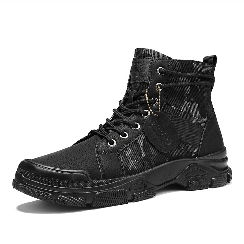 Men Casual High Top Canvas Boots