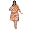 Women Plus Size Fashion Digital Printing Dress