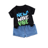 Kids Toddler Boy Fashion T-Shirt Cartoon Two Piece Set