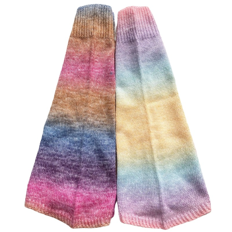 Women Casual Multicolor Gradient Knit Leg Warmers