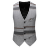 Men 3 Pcs Line Printed Notch Neckline Blazers And Vests And Pants