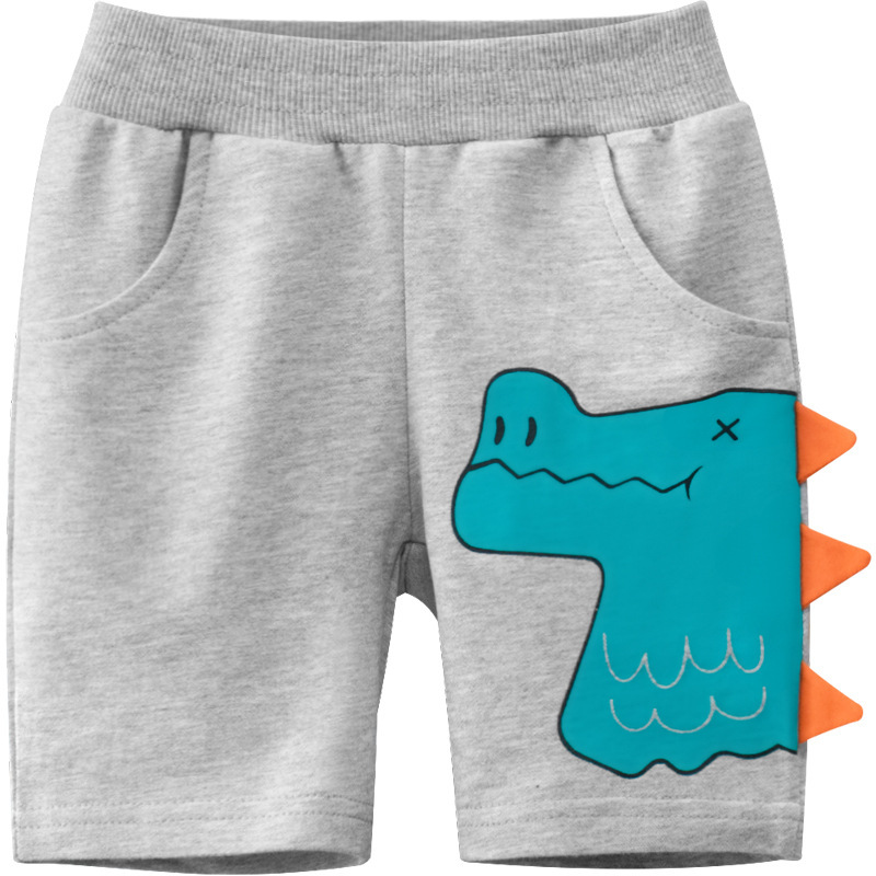 Kids Boys Cute Cartoon Dinosaur Pattern Elastic Waist Casual Shorts