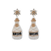 Women Personalized Creative Wedding Bridal Diy Hand-Woven Champagne Bottle Bead Earrings