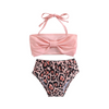 Toddlers Newborn Baby Fashion Girls Pink Bow Leopard Print Swimsuit