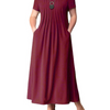 Plus Size Women'S Casual Basic Solid Color Round Neck Short Sleeve Maxi Dress