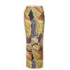 Women Fashion Casual High Waist Ruched Printed Wrap Skirt