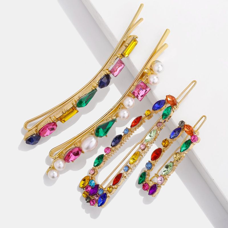 Multicolor Crystal Design Women Hair Clip