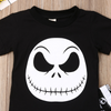 Kids Toddler Boy Fashion Skull Short Sleeve Stripe Pants Set