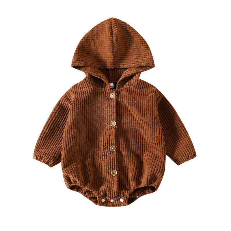 Toddlers Newborn Baby Fashion Boys Girls Solid Color Short Sleeve Hooded Bodysuit