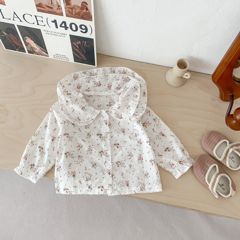 Toddlers Newborn Baby Fashion Girls Long Sleeve Flower Print Blouse