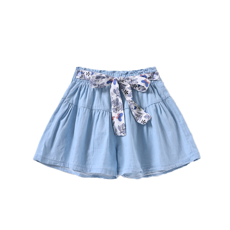 Children Kids Toddlers Fashion Girls Solid Color Thin Denim Shorts