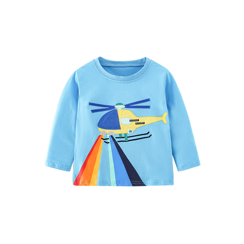 Children Kids Baby Fashion Boys Long Sleeve Cartoon Airplane Print T-Shirt