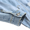 Men Cotton Ripped Denim Jacket