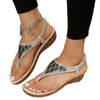 Women Fashion Thong Vintage Flat Rhinestone Sandals