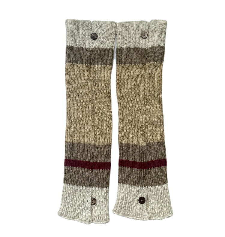 Women Fall/Winter Button Contrast Mid-Cool Knit Leg Warmers