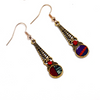 Women Fashion Exaggerated Retro Ethnic Tribal Resin Bead Earrings + Necklace 2-Piece Set