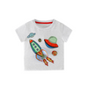 Children Kids Baby Fashion Boys Short Sleeve Cartoon Rocket Ship Print T-Shirt